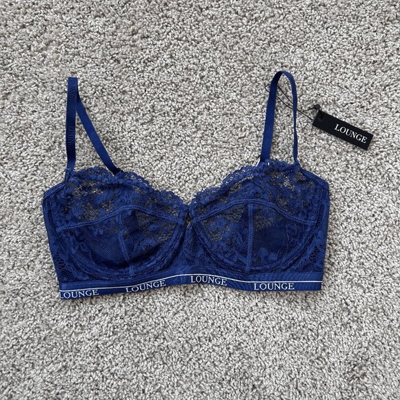 Lounge Blossom Balcony Bra Size 32E in navy - Picture 1 of 9